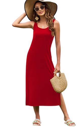 Naggoo Sleeveless Dress for Women Long Summer Casual Midi Tank