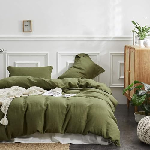 Simple&Opulence 100% Linen Duvet Cover Set, 3 PCS Natural French