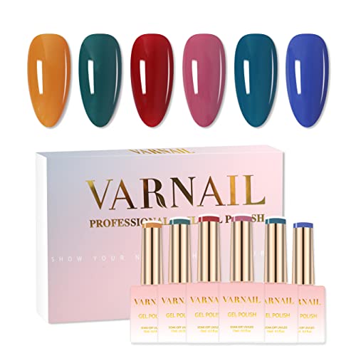 VARNAIL 6 Colors Pure Color Nail Polish, 2023 Spring Summer