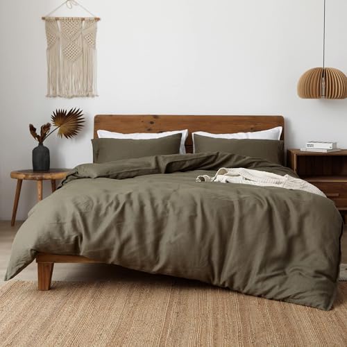 XZ XIFA 100% Natural French Flax Linen Duvet Cover King,