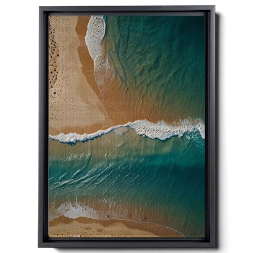 Glass Wall Art, Beach Waves Crashing into the Sand, Housewarming
