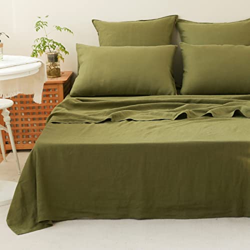 Simple&Opulence 100% Linen Sheet Set 3pcs Basic Style, Deep Pocket,