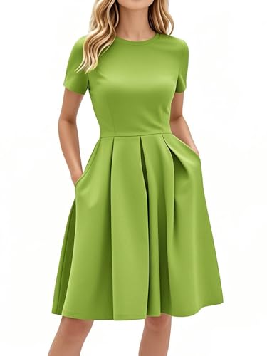 oxiuly Summer Dresses for Women Glass Green Chic Holiday Vacation