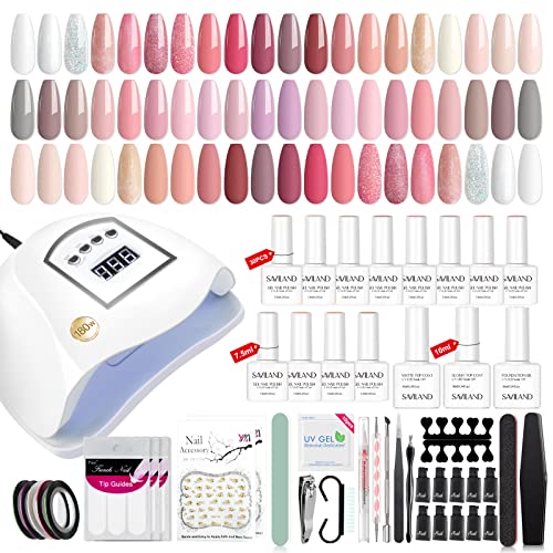Saviland Gel Nail Polish Kit - (5X Faster)180W U V