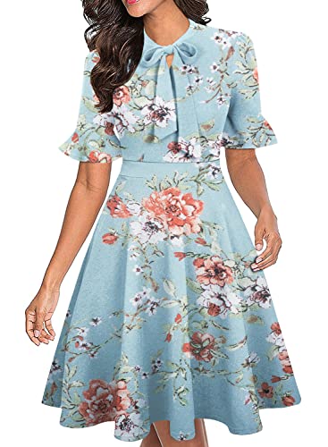 Womens Dresses 2025 Summer Pretty Ruffle Short Sleeve Flowy Frocks