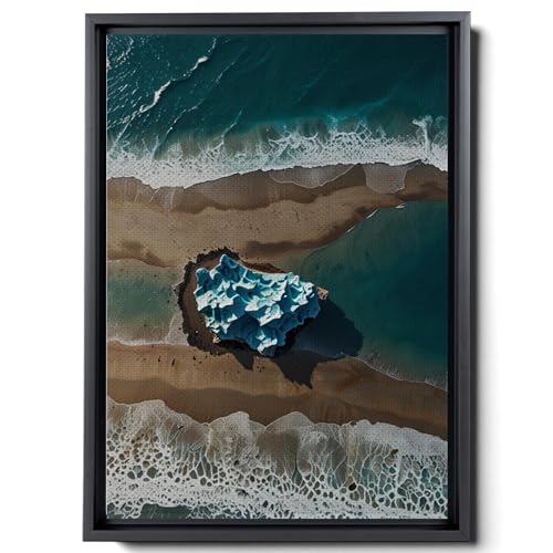 Glass Wall Art, Beach Waves Crashing into the Sand, Housewarming
