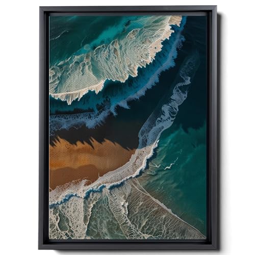 Glass Wall Art, Beach Waves Crashing into the Sand, Housewarming