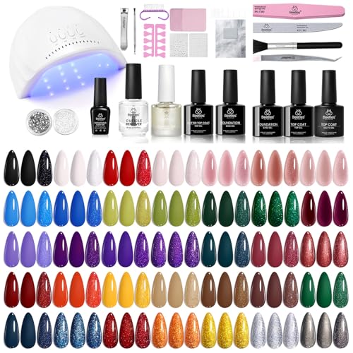 Beetles Gel Nail Polish Kit with U V Light, 68
