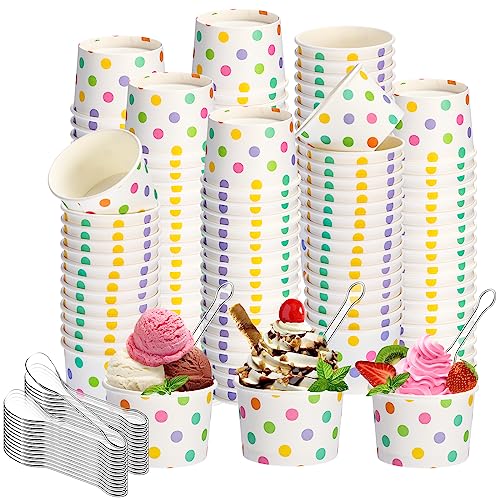 Boao 200 Set 5.5 Oz Ice Cream Cups with Spoons