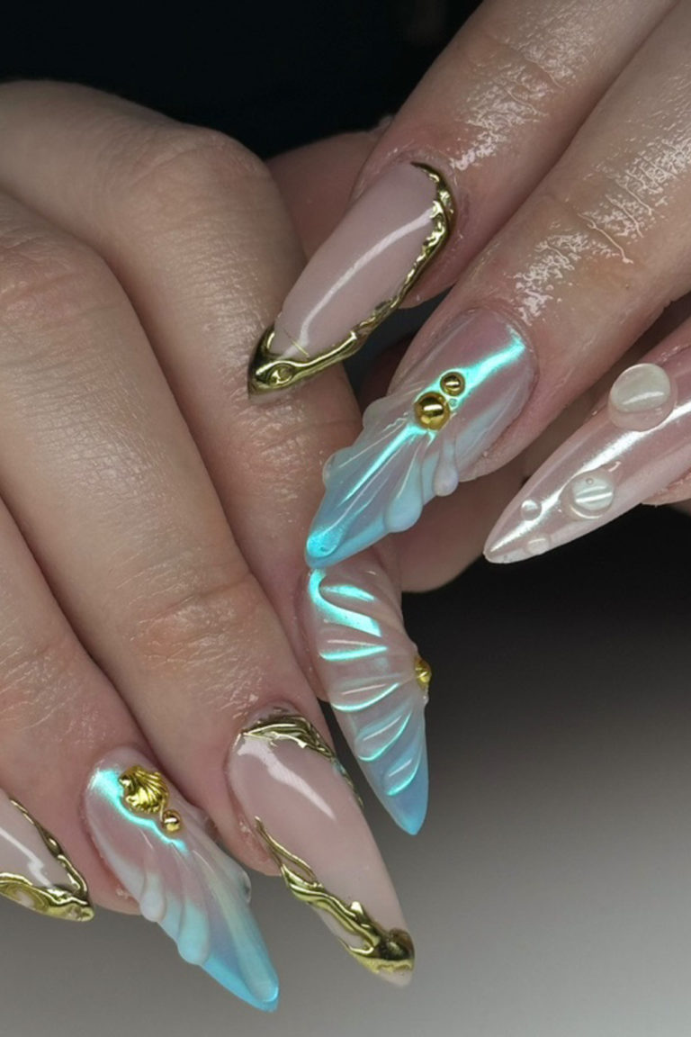 Elegant mermaid nails