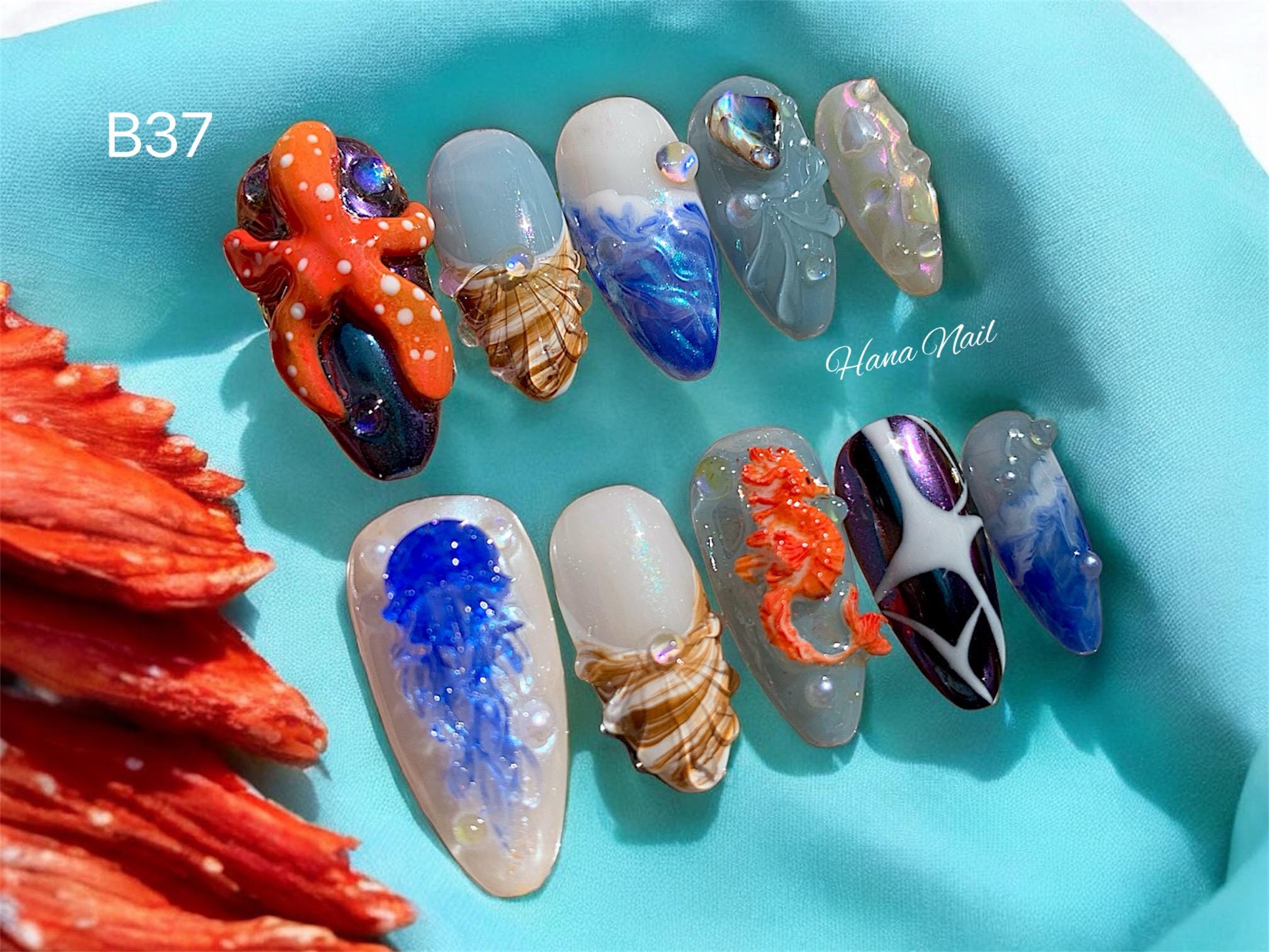 Abalone Shell Texture Nails
